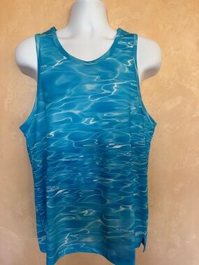 Supreme Blue Pool-Print Mesh Jersey with Red Logo Patch